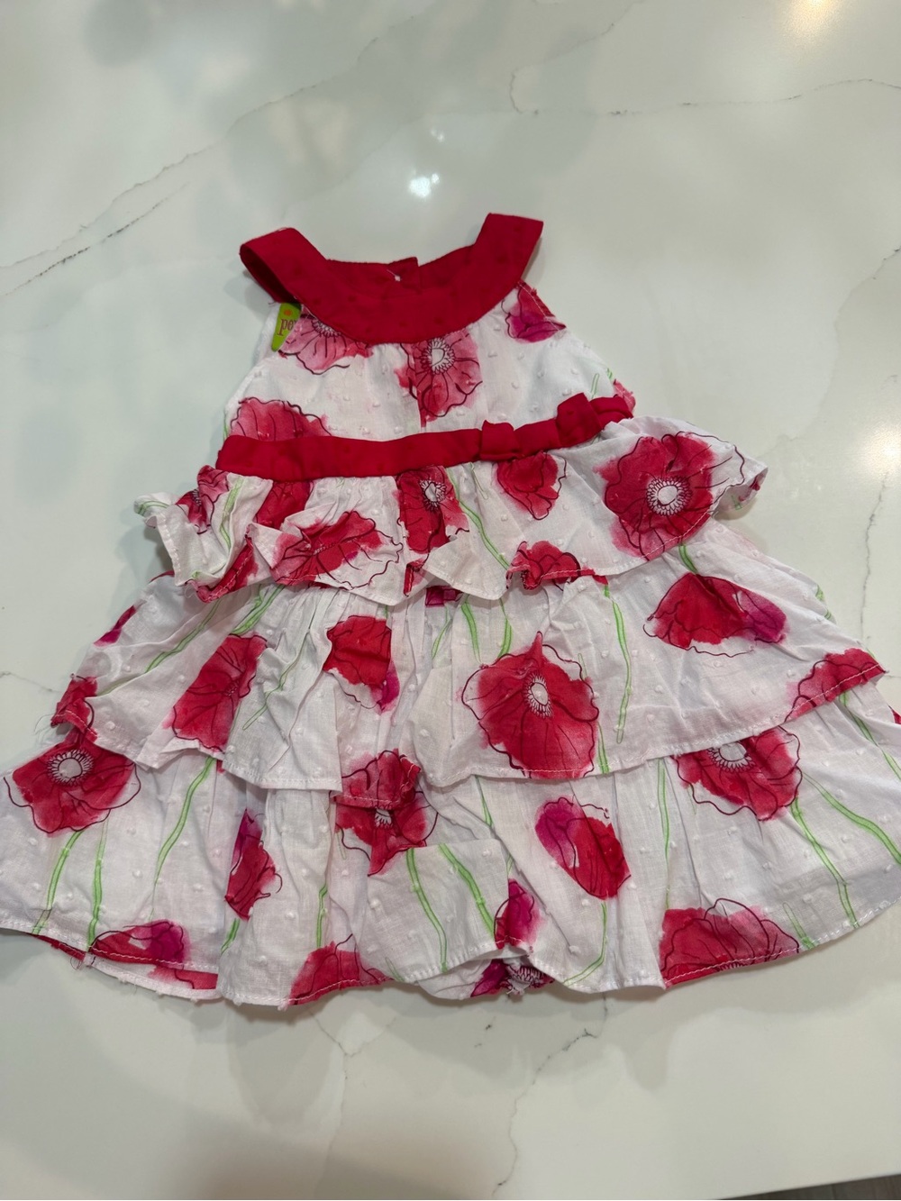 Penelope Mack Pink and White Floral Baby Dress